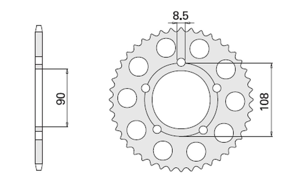 CHT ЗАДНЯ ЗІРІЧКА 1022 38 (1022-38) DUCATI 500/600 PANTAH`81-82, PASO 750`87