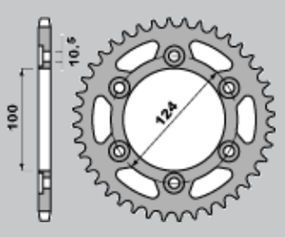 CHT ЗАДНЯ ЗІРКА 1027 38 (735-38) DUCATI MONSTER 750/900`96-02 (JTR735.38)