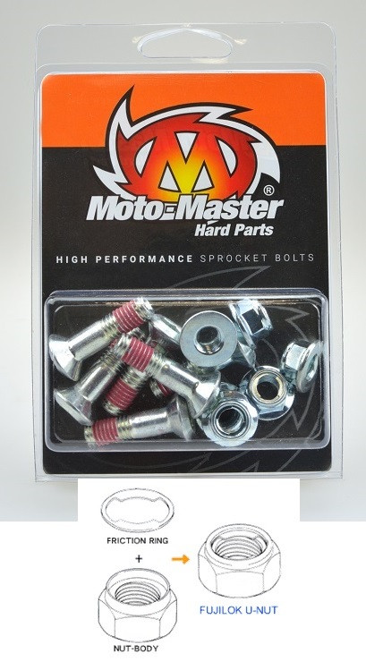 MOTO-MASTER БОЛТИ ЗАДНЬОЇ ЗІРОЧКИ M8X30 ММ (6 ШТ.) ГАЙКА FUJILOK (IMBUS) HONDA/YAMAHA/SUZUKI/KAWASAKI