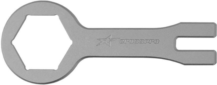 CROSSPRO ЗАХИСНИЙ КЛЮЧ/ГАЙКОВИЙ КЛЮЧ АМОРТИЗАТОРА KAYABA 49 ММ YAMAHA/KAWASAKI/SUZUKI/GAS GAS/SHERCO/FANTIC колір сріблястий