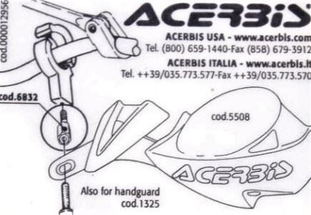 ACERBIS ПРОСТАВКА ДЛЯ МОНТАЖУ РУЧОК (ПРОДАЖ - ЗАМІНЕНО НА 0006832.)
