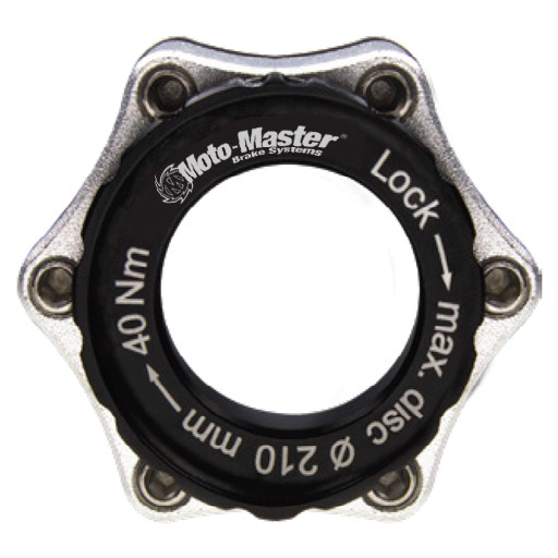 MOTO-MASTER РОЗПРОДАЖ ВЕЛОСИПЕДНОГО АДАПТЕРА CENTERLOCK НА 6 БОЛТІВ ДЛЯ ВІСІ 20 мм колір чорний сріблястий