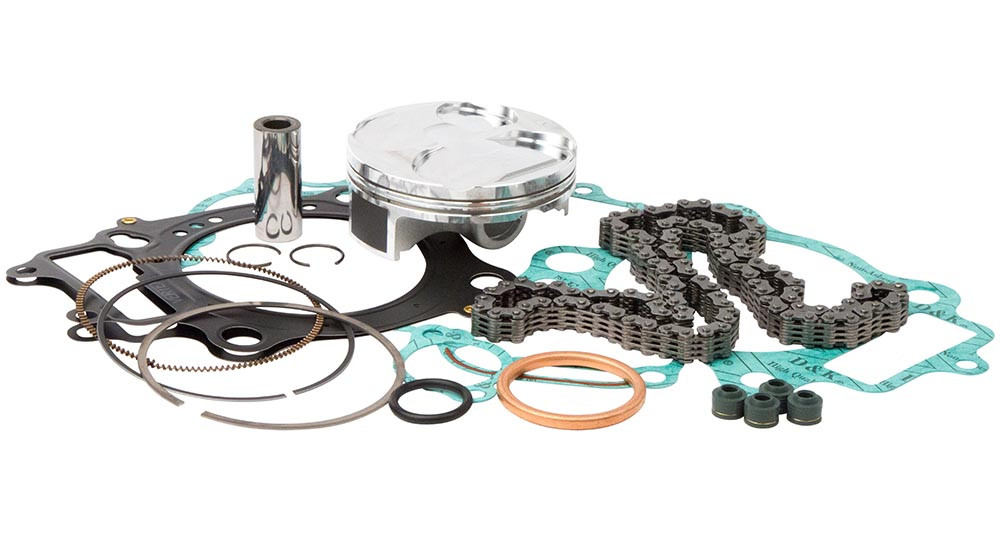 VERTEX РЕМОНТНИЙ КОМПЛЕКТ ВЕРХНЬОЇ ЧАСТИНИ ДВИГУНА KAWASAKI KXF 250 15-16 (ПОРШЕНЬ 24020C, ВЕРХНІ ПРОКЛАДКИ, ЛАНЦЮГ ГРМ)