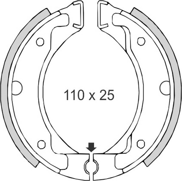 BRENTA ГАЛЬМІВНІ КОЛОДКИ YAMAHA DT50MX/R DT80 PW80 SR125 (110x25) (FT 0304)