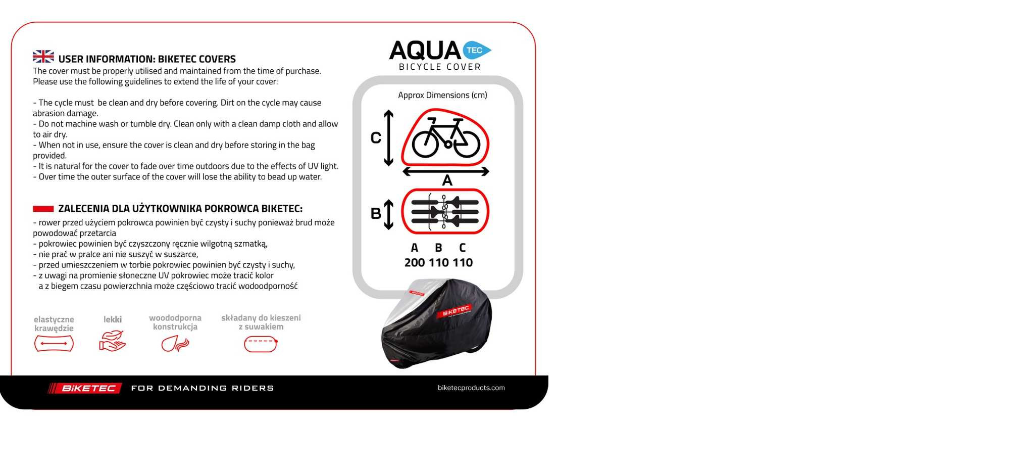 BIKETEC ВОДОЗАХИСНИЙ ЧОХОЛ AQUATEC ДЛЯ ТРЬОХ ВЕЛОСИПЕДІВ колір чорний/сірий УНІВЕРСАЛЬНИЙ РОЗМІР