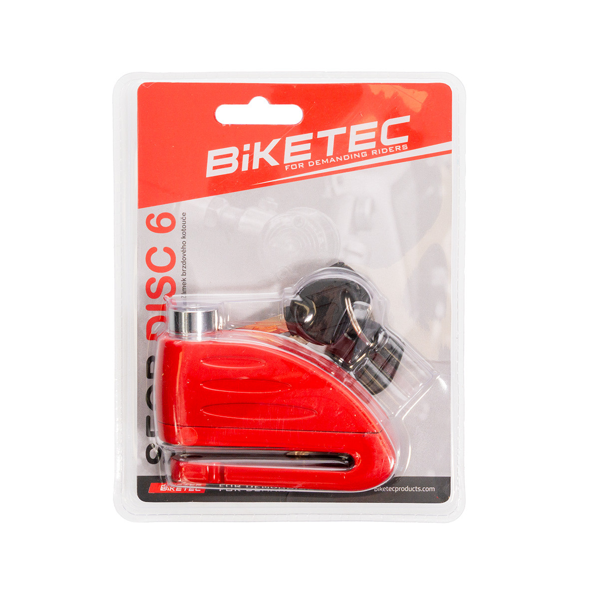 BIKETEC ЗАМОК ГАЛЬМІВНОГО ДИСКА SEQR - ШТИФТ/ШПИЛЬКА 16 ММ, РОЗМІР: 98,5 ММ X 53,6 ММ, 3 КЛЮЧІ,