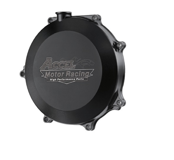 ACCEL АЛЮМІНІЄВА КРИШКА ЗЧЕПЛЕННЯ (З ПРОКЛАДКОЮ) KAWASAKI KXF 450 '06-'15 колір чорний