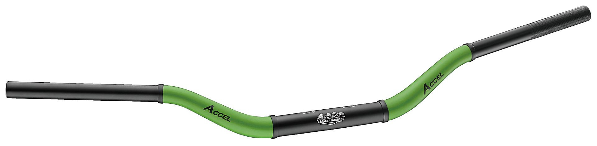 ACCEL АЛЮМІНІЄВЕ КЕРМО 28.6 ММ TAPER MX YAMAHA YZ PATTERN HIGH (7075-T6) ERGAL ДВОКОЛІРНЕ зелений+чорний (ШИРИНА 803 ММ, ВИСОТА 92 ММ)