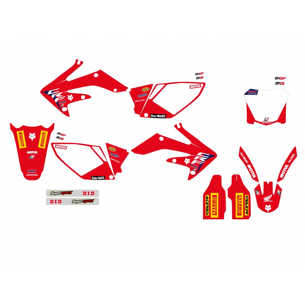 BLACKBIRD HONDA CRF 250R '04-'09, CRF 250X '04-'21 НАБІР НАКЛАДОК TEAM HRC (РЕПЛІКА)