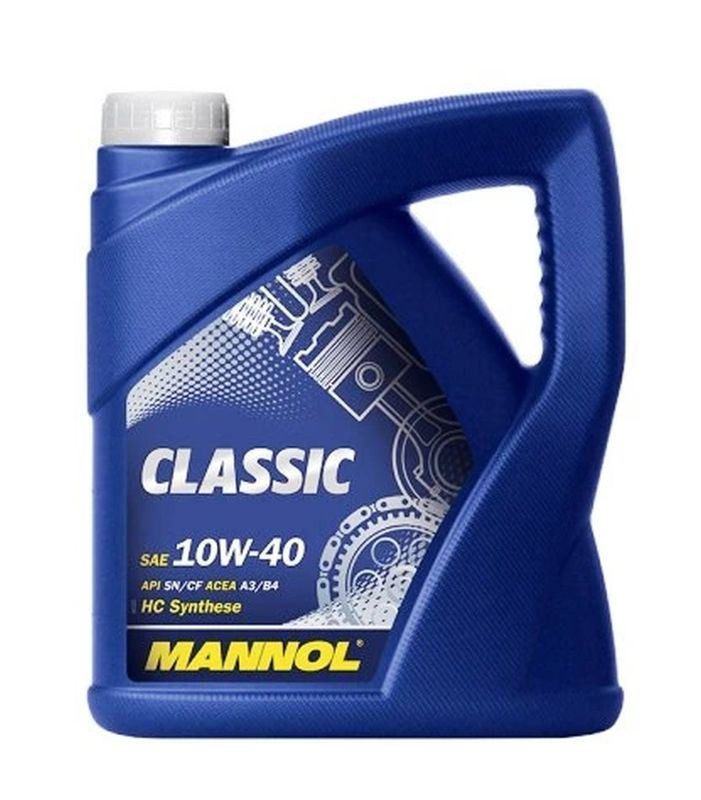 MANNOL АВТОМОБІЛЬНА МОТОРНА ОЛИВА 10W40 CLASSIC SN/CH-4 5 ЛІТРІВ (7501) (НАПІВСИНЕТИЧНА)