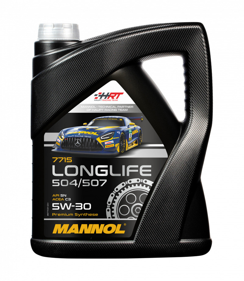 MANNOL АВТОМОБІЛЬНА МОТОРНА ОЛИВА 5W30 LONGLIFE 504/507 O.E.M. ДЛЯ VW, AU 5 ЛІТРІВ (7715) (СИНТЕТИЧНА)
