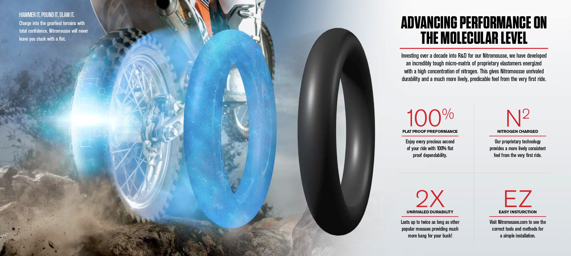 NUETECH NITROMOUSSE М'ЯКИЙ МУС 120/100-18 (85 Г ГЕЛЮ В КОМПЛЕКТІ)