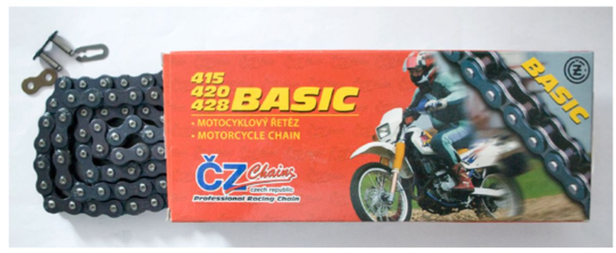 CZ ПРИВОДНИЙ ЛАНЦЮГ 428 BASIC (428S) (142 ЛАНКИ) (19,2 КН) + ЗАХИСНА ПАЛЬЦЮ