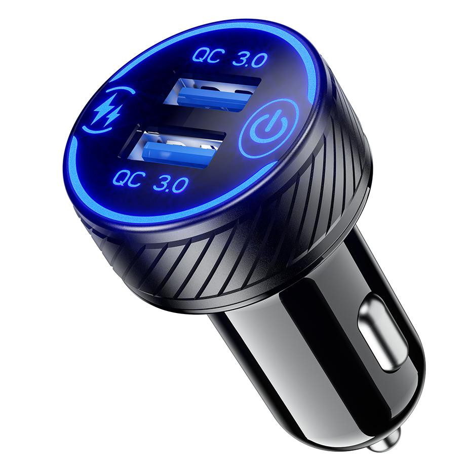 BIKETEC універсальна ПОДВІЙНИЙ USB-ЗАРЯДНИЙ ПРИСТРІЙ QC 3.0 - 36 Вт ШВИДКА ЗАРЯДКА ДЛЯ РОЗ'ЄМУ ПРИКУРЮВАЧА